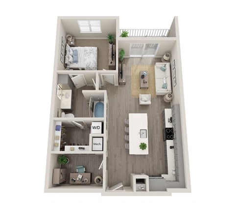 a1 floor plan  1 bedroom with 2 baths  119